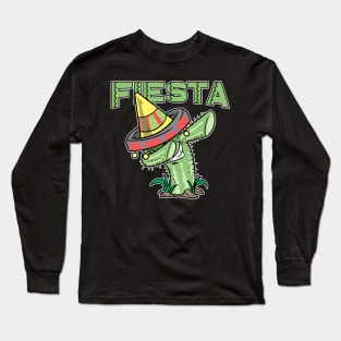 Dabbing Cactus Cinco De Mayo Sombrero Long Sleeve T-Shirt